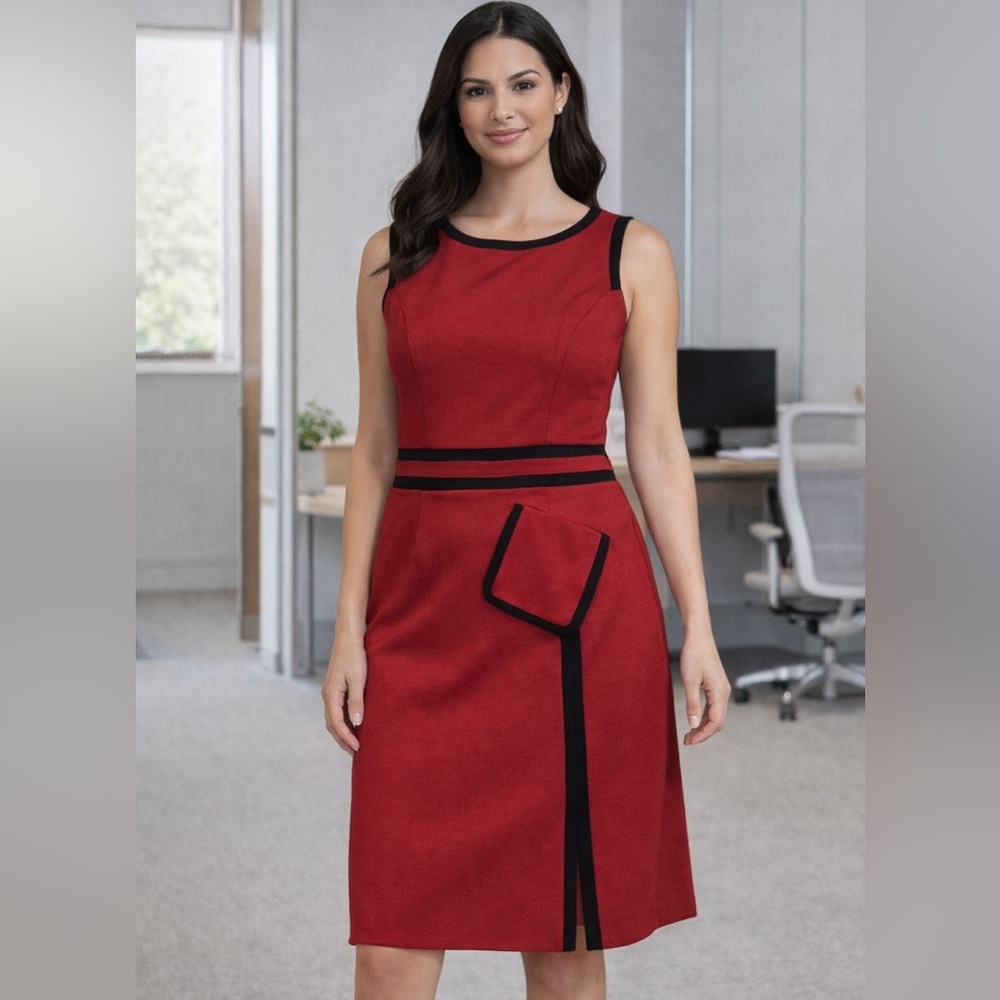 112. Jones & Co red sleeveless dress